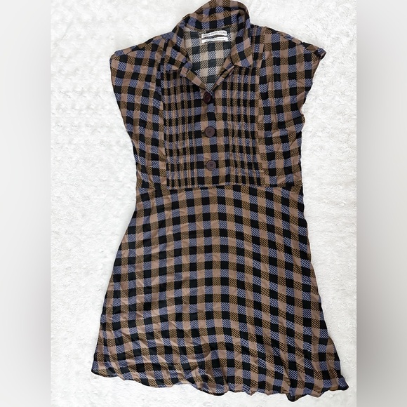 NWT- URBAN OUTFITTERS UO Nancy Short Sleeve Shirt Dress in Plaid - Picture 5 of 15